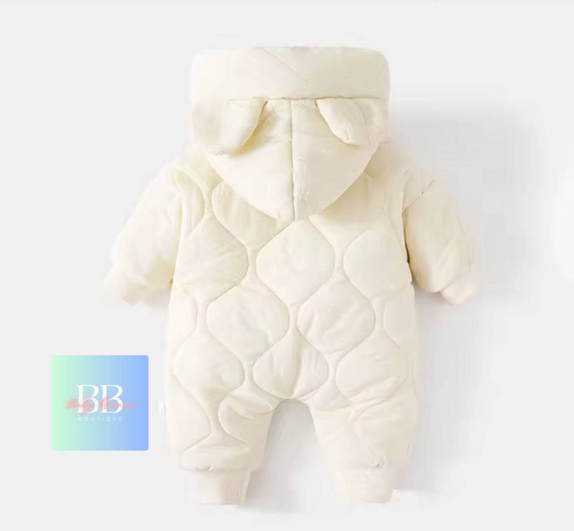 Baby/Toddler Outdoor Fur Lining Long Sleeved Romper Suit with Hood. 3 Colours,  0-12M