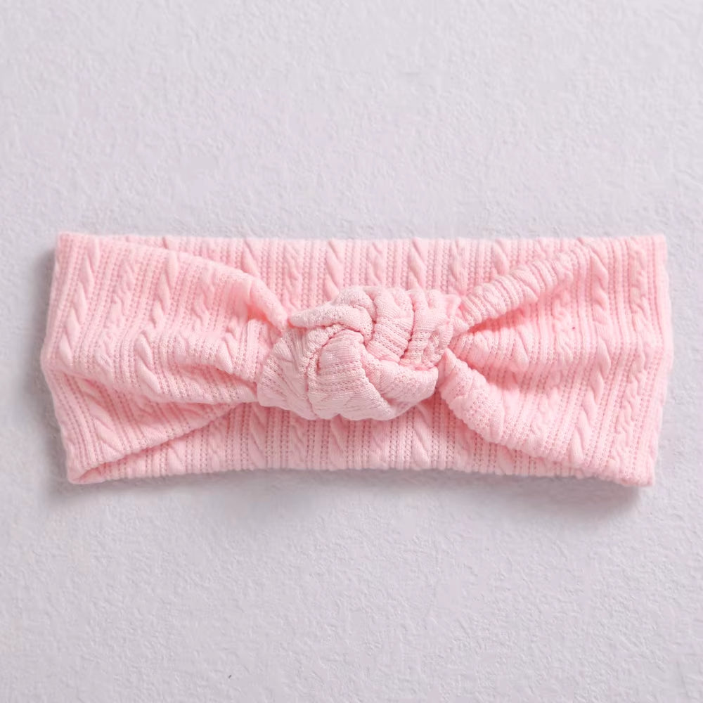 1Pcs Waffle Cable Knit Knot Baby Headbands Newborn Baby Nylon Elastic Hairbands Ribbed Headband Baby Hair Accessories