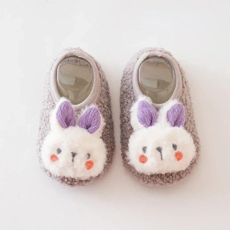 Warm Plush Baby Slippers Autumn Winter Toddler Floor Sock Shoes Boy Girl Children Soft Anti-Slip Walking Shoes Indoor Kids Shoes