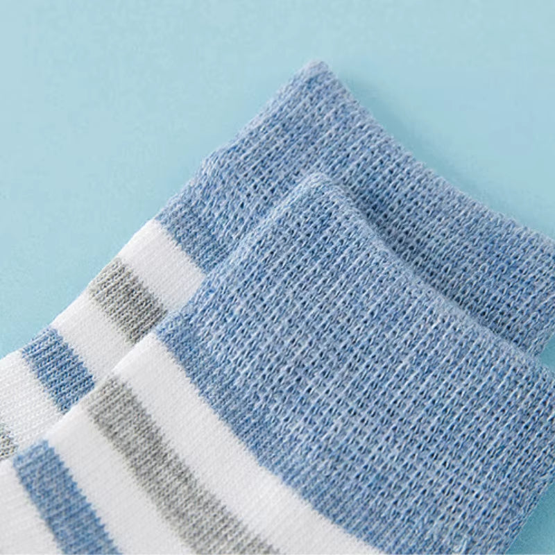 5 Pairs Baby Socks Cotton Spring Autumn Children School Sock Girls Cute Striped Design Newborn Boy Toddler Kids Socks 0-6 Years
