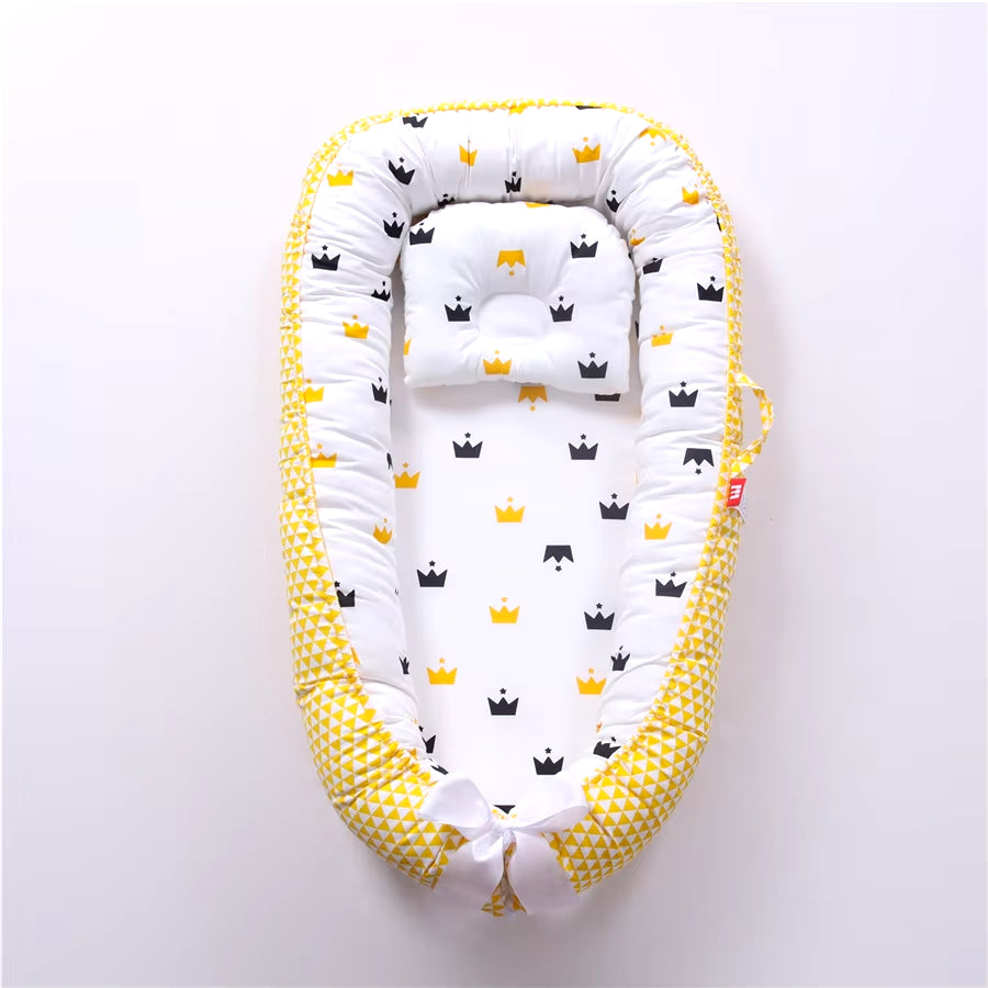 Baby Nest for Co Sleeping Newborn Baby Lounger Cotton Breathable Adjustable Baby Crib in Bed Portable