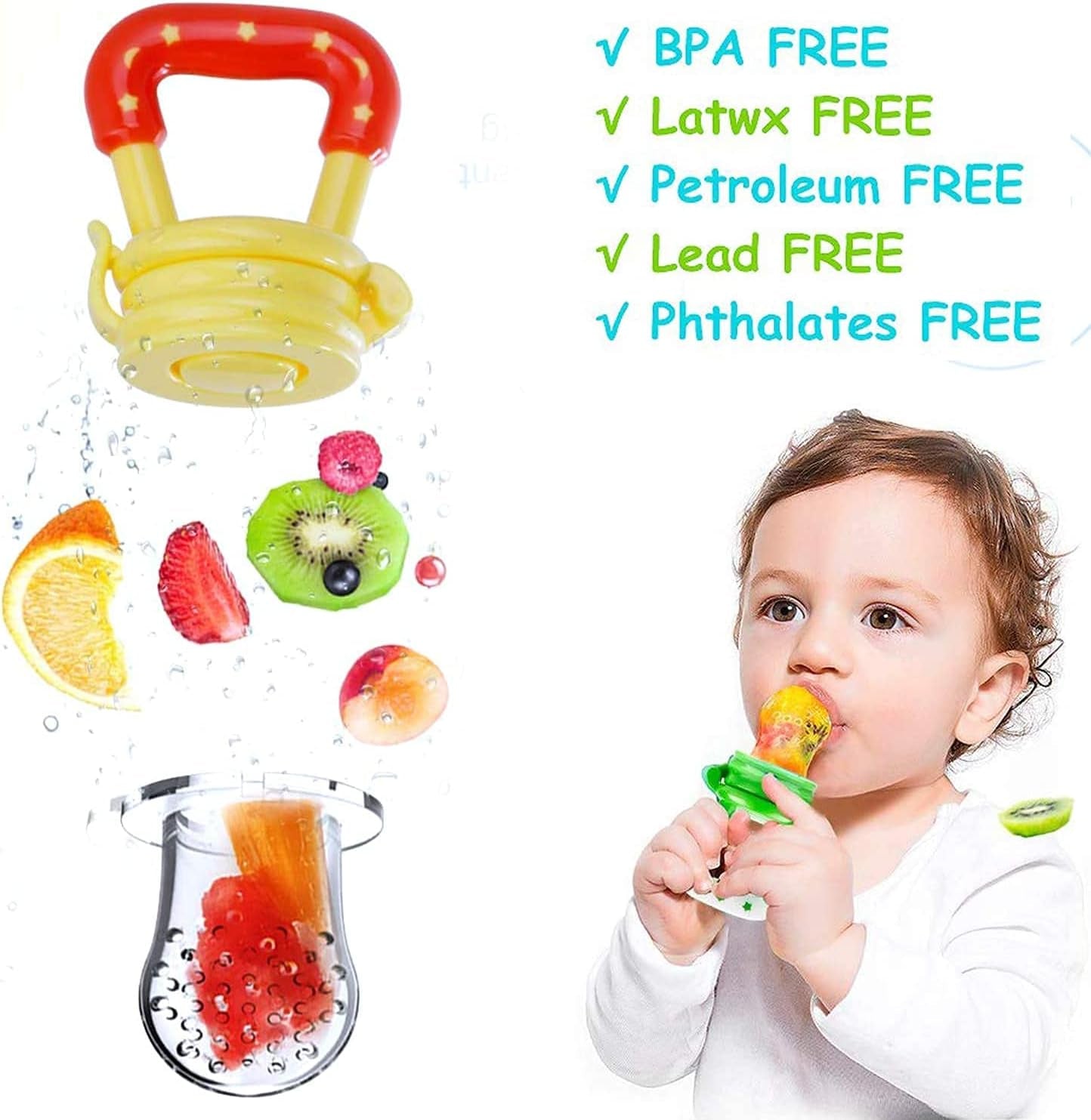 4 Pack Baby Food Feeder Fruit Feeder Set, Pacifier Feeder Baby Supplies Toys
