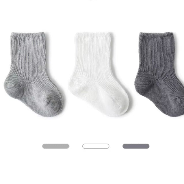 3 Pairs Baby Girl Boy Socks Toddler Cotton Baby Winter Clothes Accessories Pure Color Combed Cotton Baby Socks for Autumn