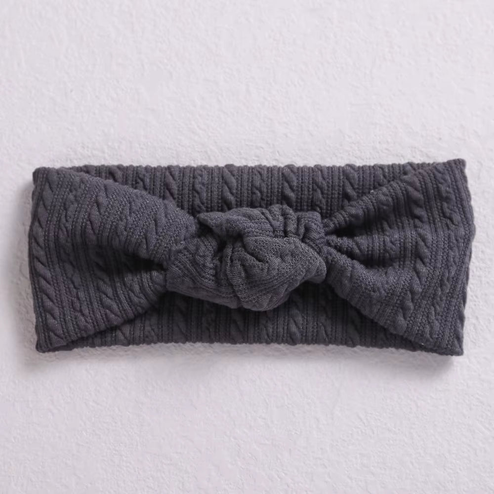 1Pcs Waffle Cable Knit Knot Baby Headbands Newborn Baby Nylon Elastic Hairbands Ribbed Headband Baby Hair Accessories
