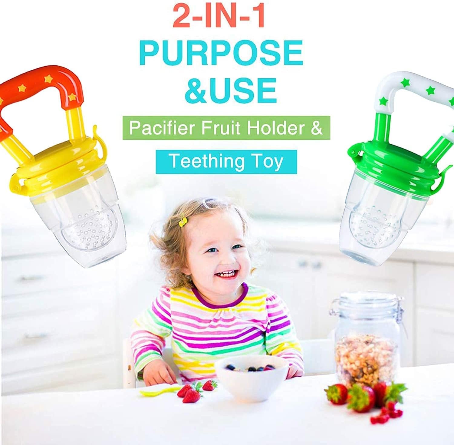 4 Pack Baby Food Feeder Fruit Feeder Set, Pacifier Feeder Baby Supplies Toys