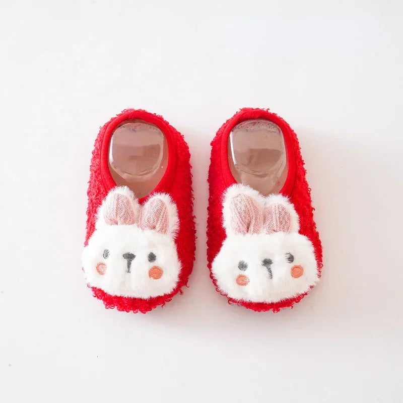 Warm Plush Baby Slippers Autumn Winter Toddler Floor Sock Shoes Boy Girl Children Soft Anti-Slip Walking Shoes Indoor Kids Shoes