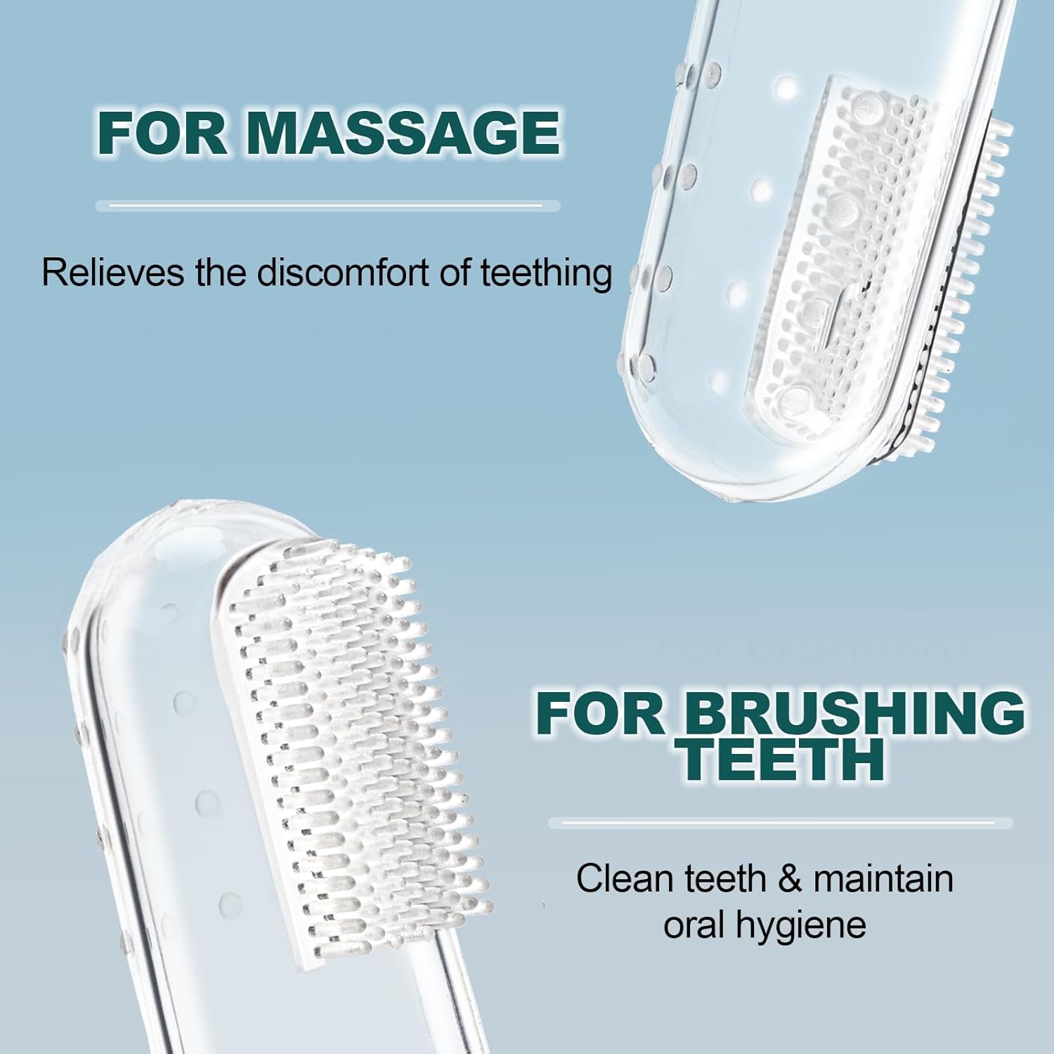 12 Pack Baby Toothbrush 0-2 Years,Toddler Finger Toothbrush, Soft Silicone Baby Finger Toothbrush for Cleaning, Teething Relief and Gum Massage