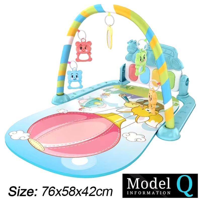 Baby Fitness Stand Music Play Gym Activity Toys Newborn Piano Crawling Blanket Pedal Game Pad Early Education 0-36 Months Gifts