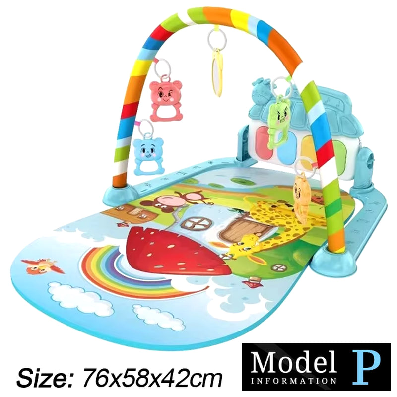 Baby Fitness Stand Music Play Gym Activity Toys Newborn Piano Crawling Blanket Pedal Game Pad Early Education 0-36 Months Gifts