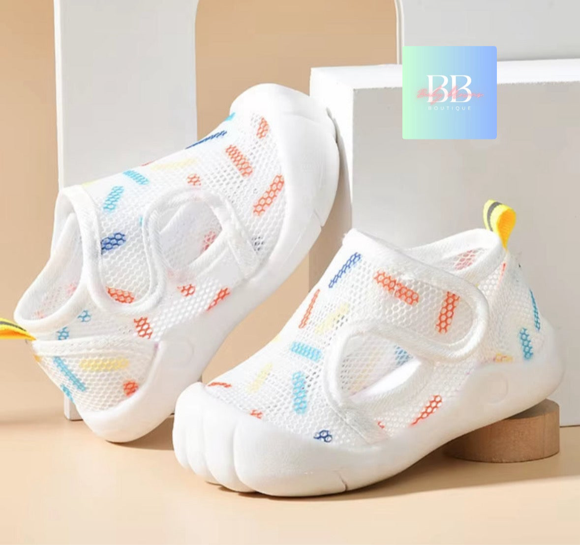 Baby/Toddler Mesh Shoes with Rubber Sole & Cute Designs. 1-3 years, 9 variants.