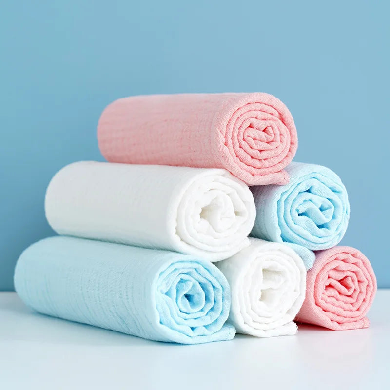 5Pcs/Lot 100% Cotton Baby Gauze Diapers for Newborn Baby Nappy Changing 45*43Cm Washable Soft Baby Towels
