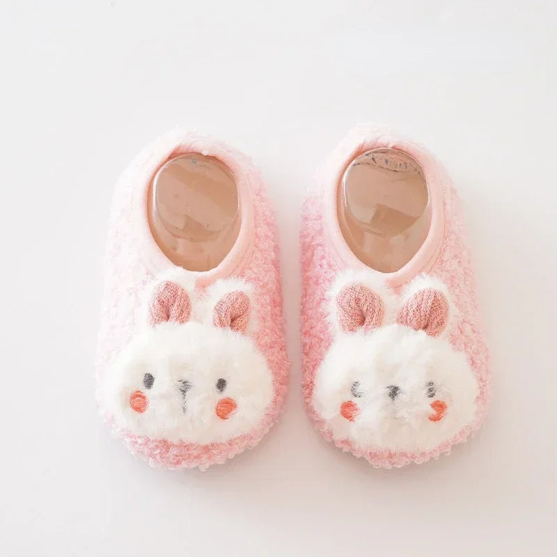 Warm Plush Baby Slippers Autumn Winter Toddler Floor Sock Shoes Boy Girl Children Soft Anti-Slip Walking Shoes Indoor Kids Shoes