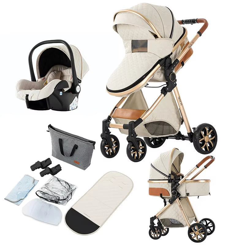 Toddler Stroller 3 in 1 Stroller Pram Strollers Baby Carseat Stroller Newborn Stroller Best Stroller High Landscape Mother Kids