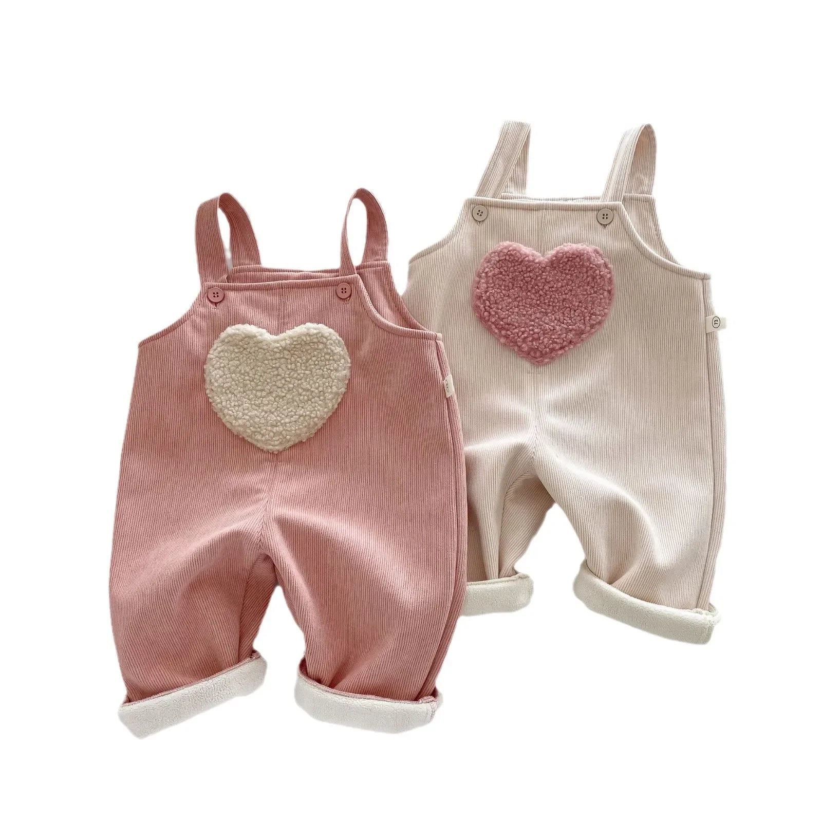 Children'S Love and Plush Overalls 0-5 Years Old Winter Korean Children'S Clothing Girls' Stylish and Plush Overalls Overalls