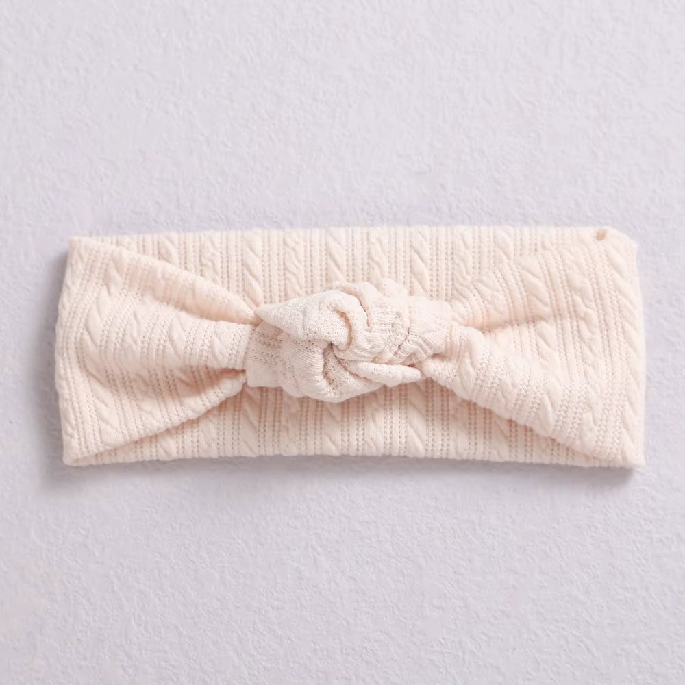 1Pcs Waffle Cable Knit Knot Baby Headbands Newborn Baby Nylon Elastic Hairbands Ribbed Headband Baby Hair Accessories