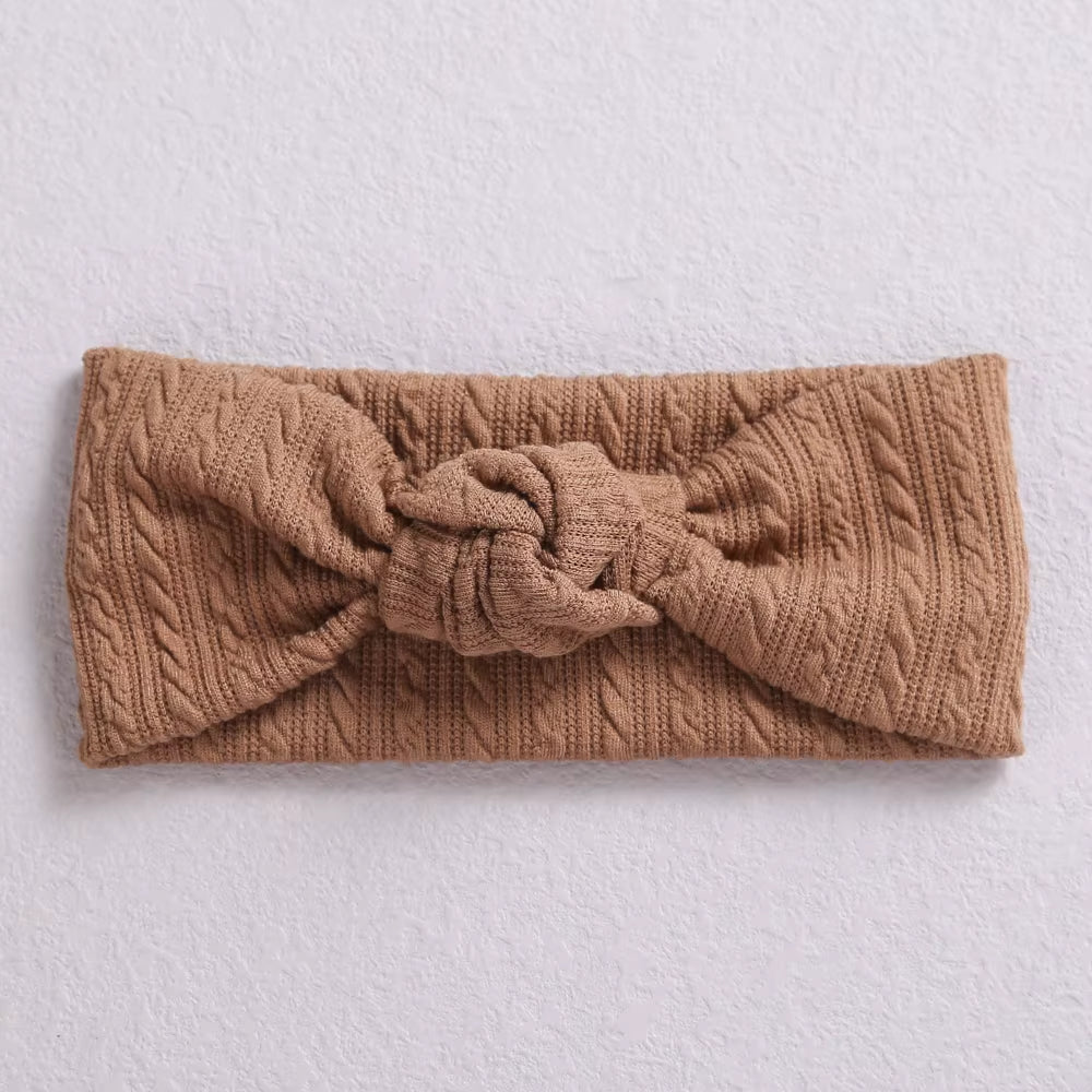 1Pcs Waffle Cable Knit Knot Baby Headbands Newborn Baby Nylon Elastic Hairbands Ribbed Headband Baby Hair Accessories