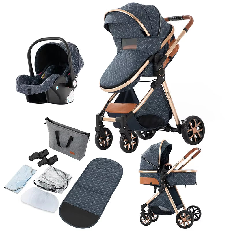 Toddler Stroller 3 in 1 Stroller Pram Strollers Baby Carseat Stroller Newborn Stroller Best Stroller High Landscape Mother Kids