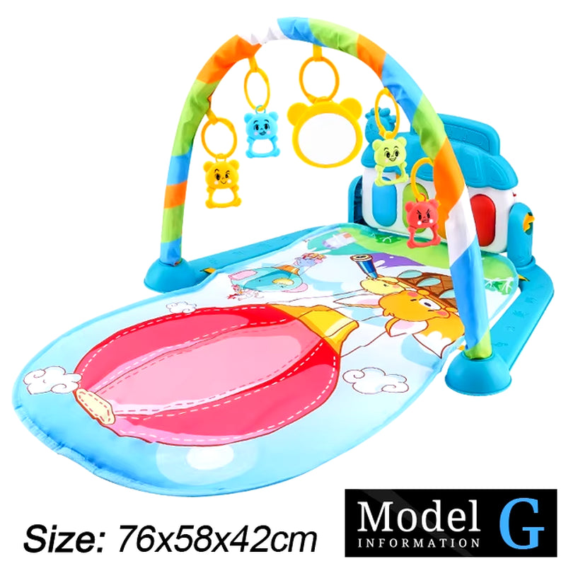 Baby Fitness Stand Music Play Gym Activity Toys Newborn Piano Crawling Blanket Pedal Game Pad Early Education 0-36 Months Gifts