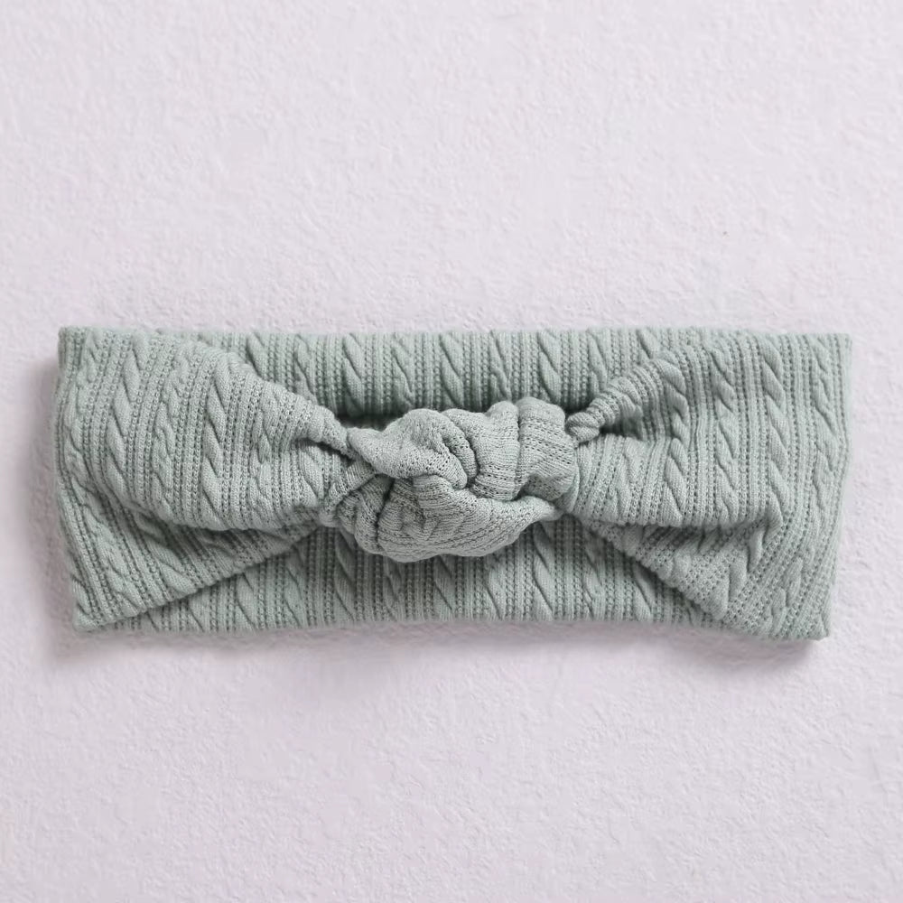 1Pcs Waffle Cable Knit Knot Baby Headbands Newborn Baby Nylon Elastic Hairbands Ribbed Headband Baby Hair Accessories