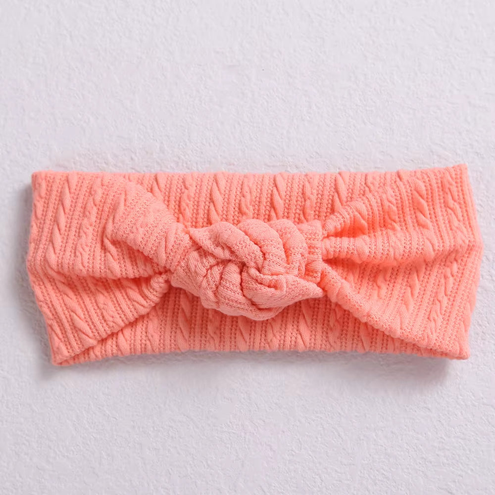1Pcs Waffle Cable Knit Knot Baby Headbands Newborn Baby Nylon Elastic Hairbands Ribbed Headband Baby Hair Accessories