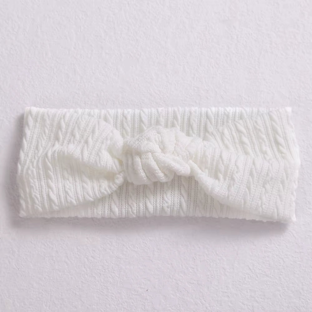 1Pcs Waffle Cable Knit Knot Baby Headbands Newborn Baby Nylon Elastic Hairbands Ribbed Headband Baby Hair Accessories