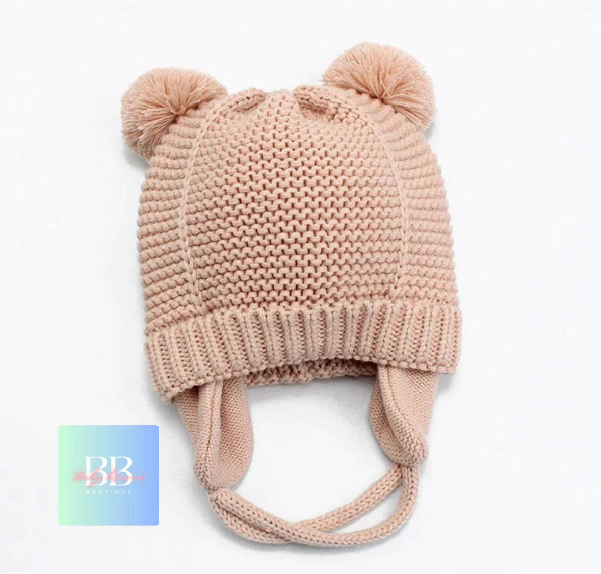 Baby/Toddler Autumn/Winter Knitted Hats with Bobble Design. One size, 4 colours.