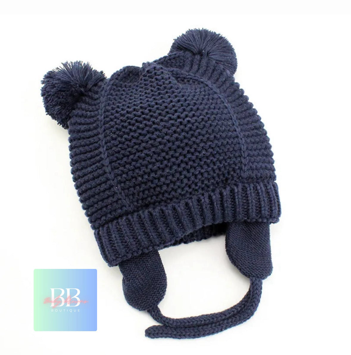 Baby/Toddler Autumn/Winter Knitted Hats with Bobble Design. One size, 4 colours.