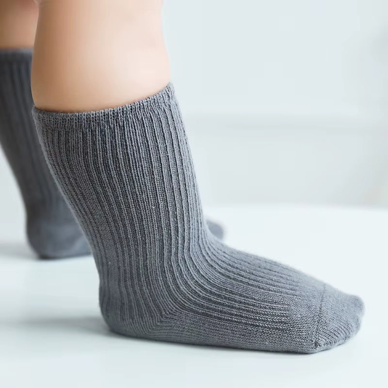 3 Pairs Baby Girl Boy Socks Toddler Cotton Baby Winter Clothes Accessories Pure Color Combed Cotton Baby Socks for Autumn