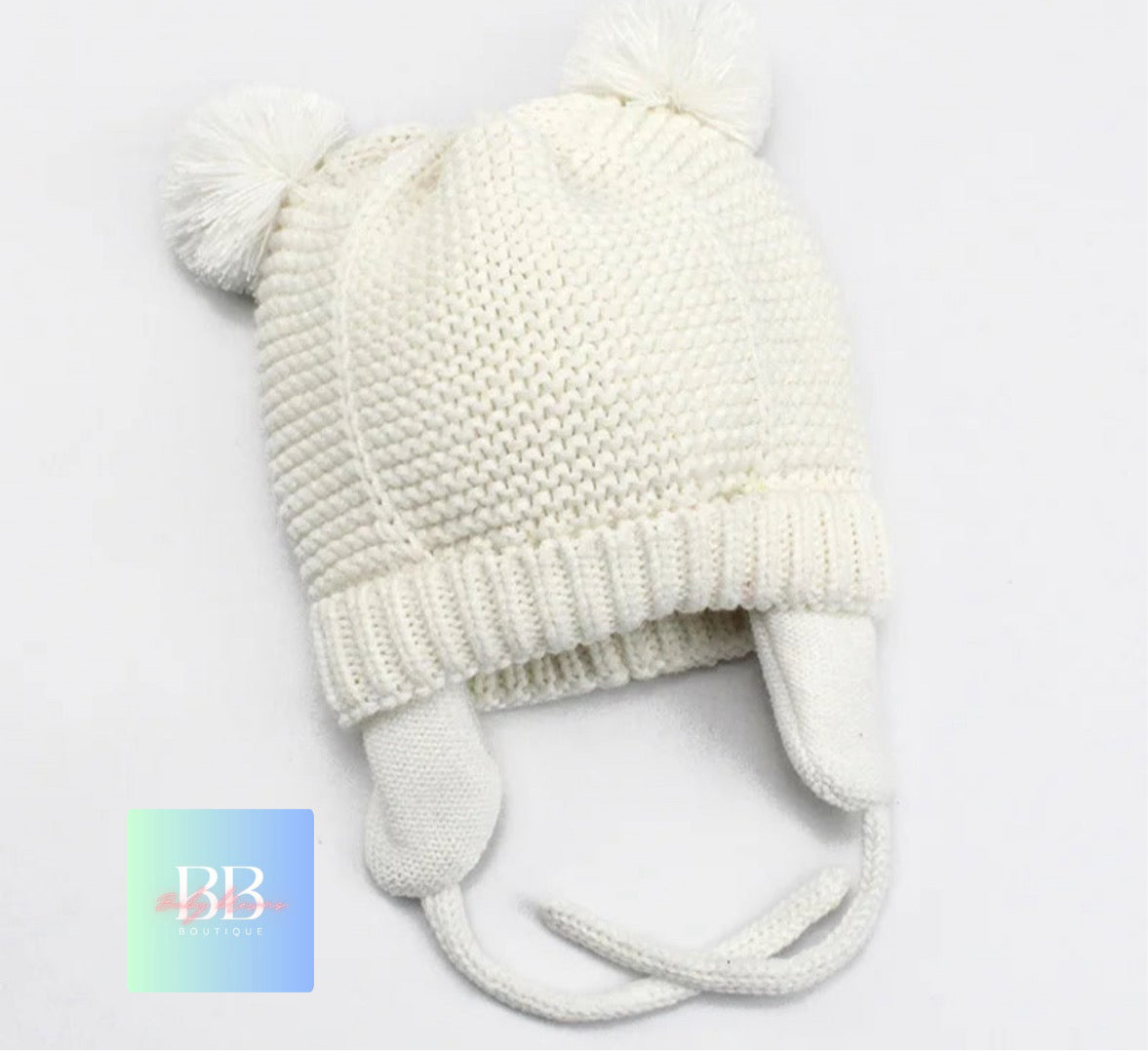 Baby/Toddler Autumn/Winter Knitted Hats with Bobble Design. One size, 4 colours.