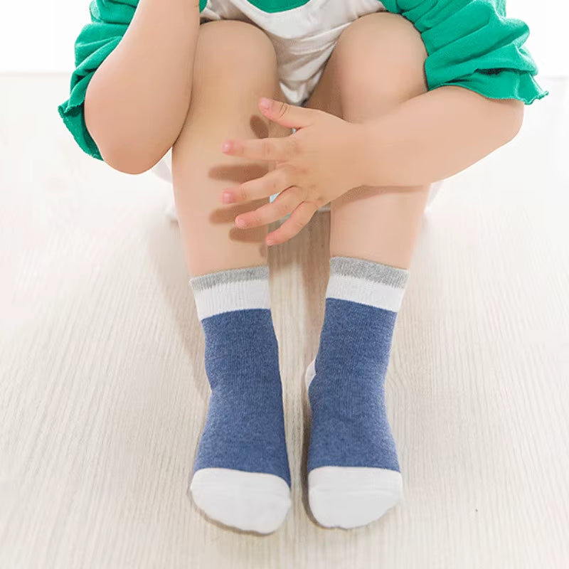 5 Pairs Baby Socks Cotton Spring Autumn Children School Sock Girls Cute Striped Design Newborn Boy Toddler Kids Socks 0-6 Years