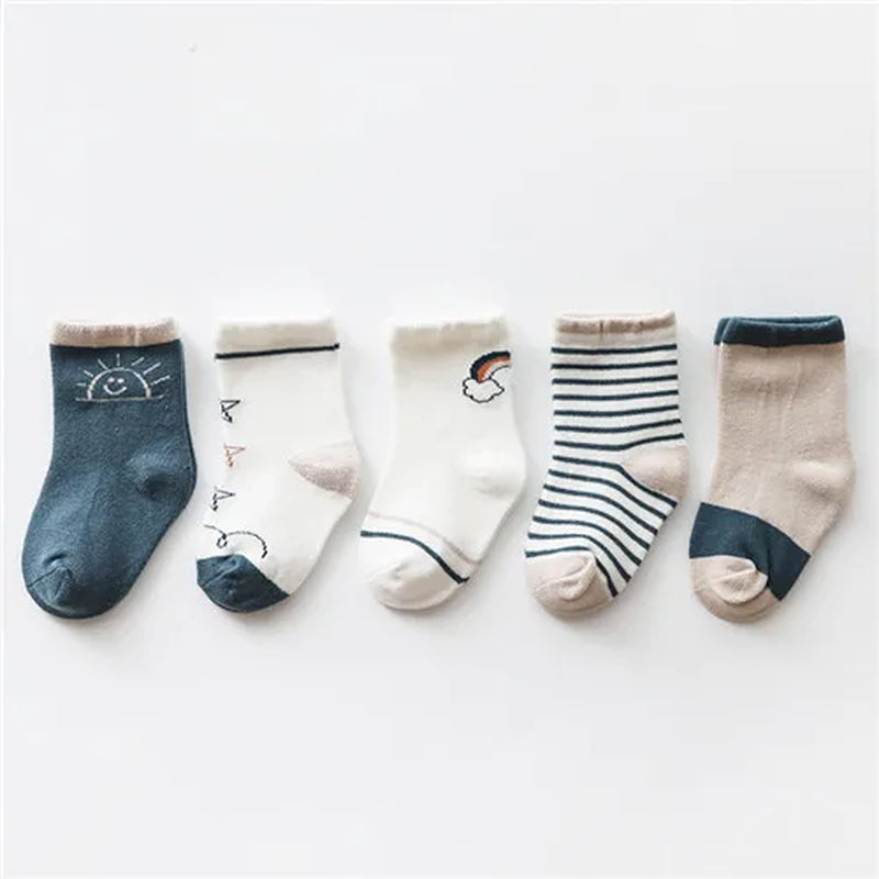 New 5Pairs/Lot Infant Baby Socks Winter Autumn Baby Socks for Girls Cotton Newborn Baby Boy Socks Toddler Baby Boys Accessories