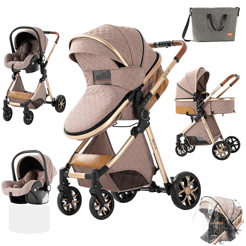 Toddler Stroller 3 in 1 Stroller Pram Strollers Baby Carseat Stroller Newborn Stroller Best Stroller High Landscape Mother Kids