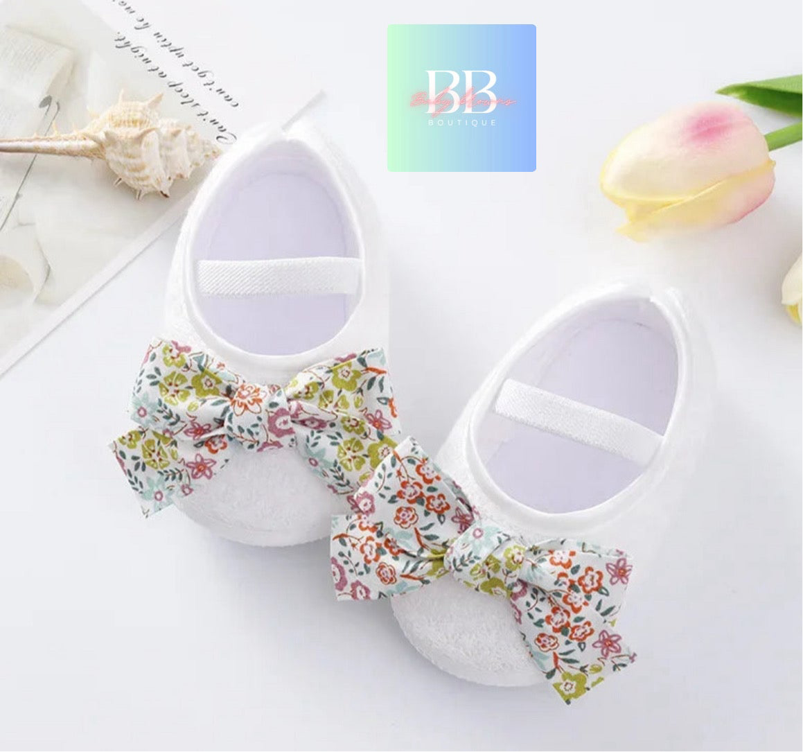 Baby/Toddler First Walkers Slip on Shoes with adorable bows. 8 styles & colours!