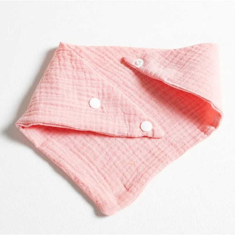 5Pcs Feeding Drool Bibs Cotton Accessories Newborn Solid Color Button Soft Towel Baby Bibs