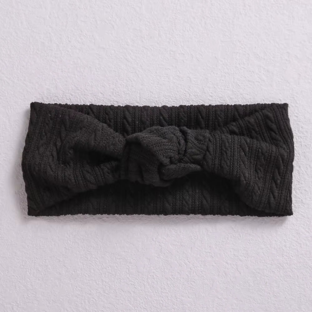 1Pcs Waffle Cable Knit Knot Baby Headbands Newborn Baby Nylon Elastic Hairbands Ribbed Headband Baby Hair Accessories