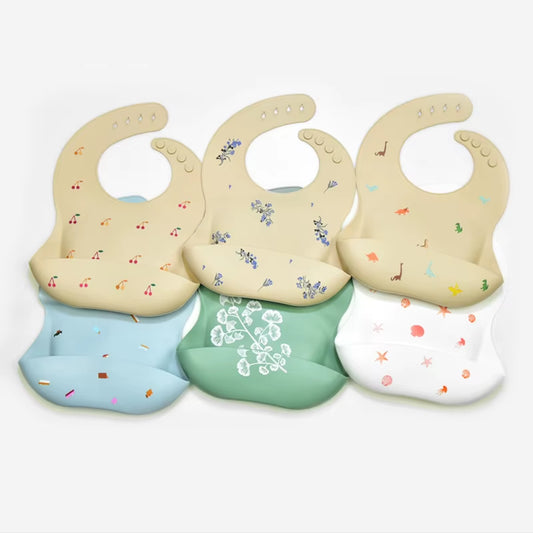 Silicone Bibs for Newborn Baby Feeding Tableware Waterproof Baby Bibs for Toddler Feedings Bibs Burp Cloths Bandana Baby Stuff