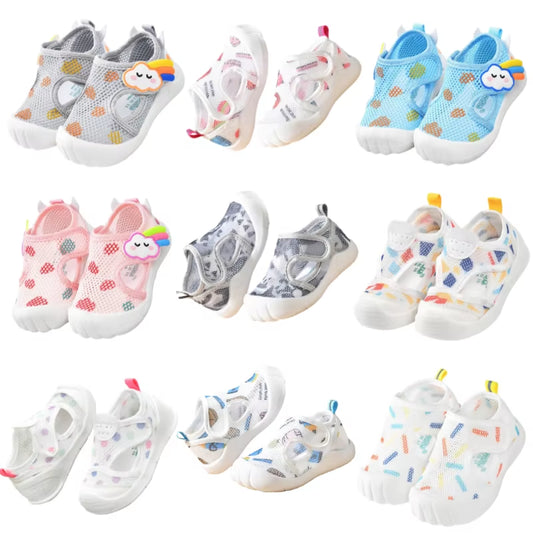For Child 1-3Y Baby Walking Shoes Kids Mesh Sandal Boys Girl Unisex Summer Shoes with Rubber Sole First-Walker Shoes