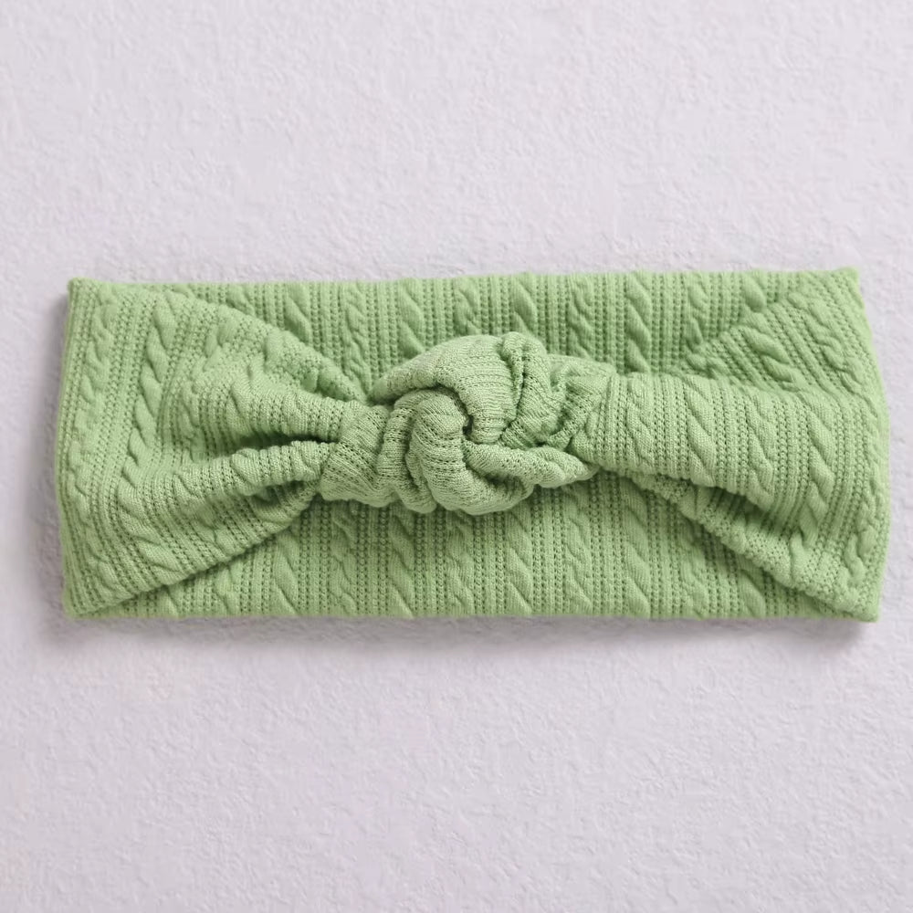 1Pcs Waffle Cable Knit Knot Baby Headbands Newborn Baby Nylon Elastic Hairbands Ribbed Headband Baby Hair Accessories