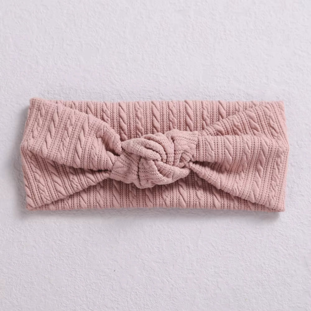 1Pcs Waffle Cable Knit Knot Baby Headbands Newborn Baby Nylon Elastic Hairbands Ribbed Headband Baby Hair Accessories
