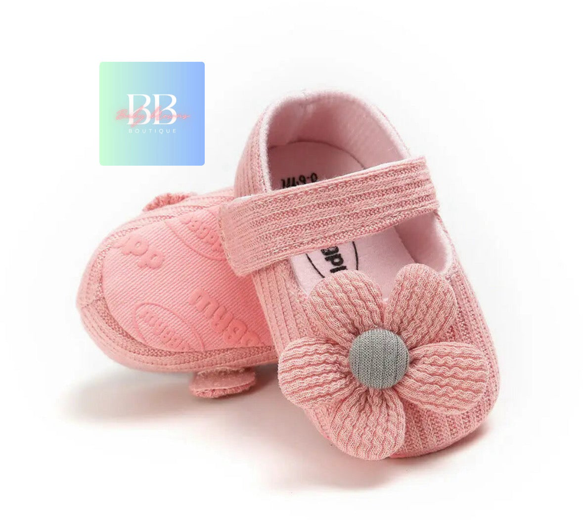 Baby/Toddler First Walkers Shoe with Strap & Cute Flower Design. 3 colours, 9-18 months