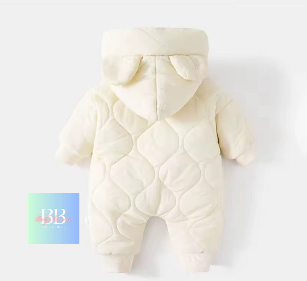 Baby/Toddler Outdoor Fur Lining Long Sleeved Romper Suit with Hood. 3 Colours,  0-12M