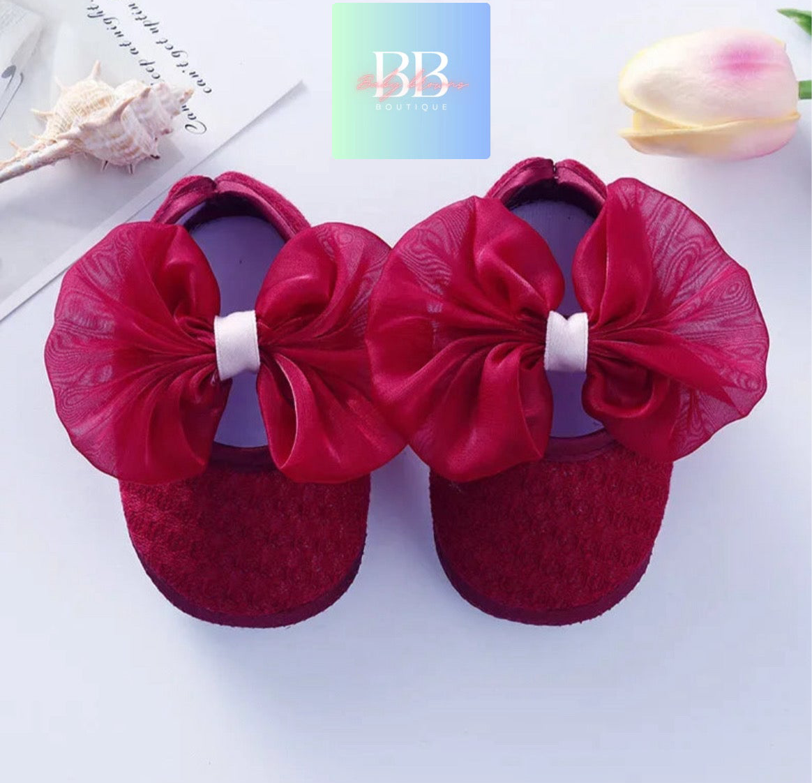 Baby/Toddler First Walkers Slip on Shoes with adorable bows. 8 styles & colours!