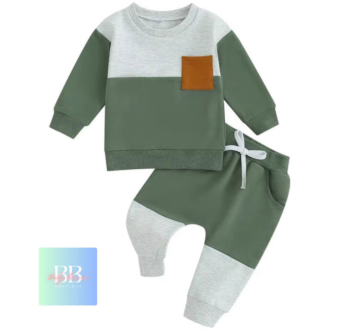 Baby/Toddler Sweatshirt & Pants set with Front Pocket. 0M-3Y, 4 colours.