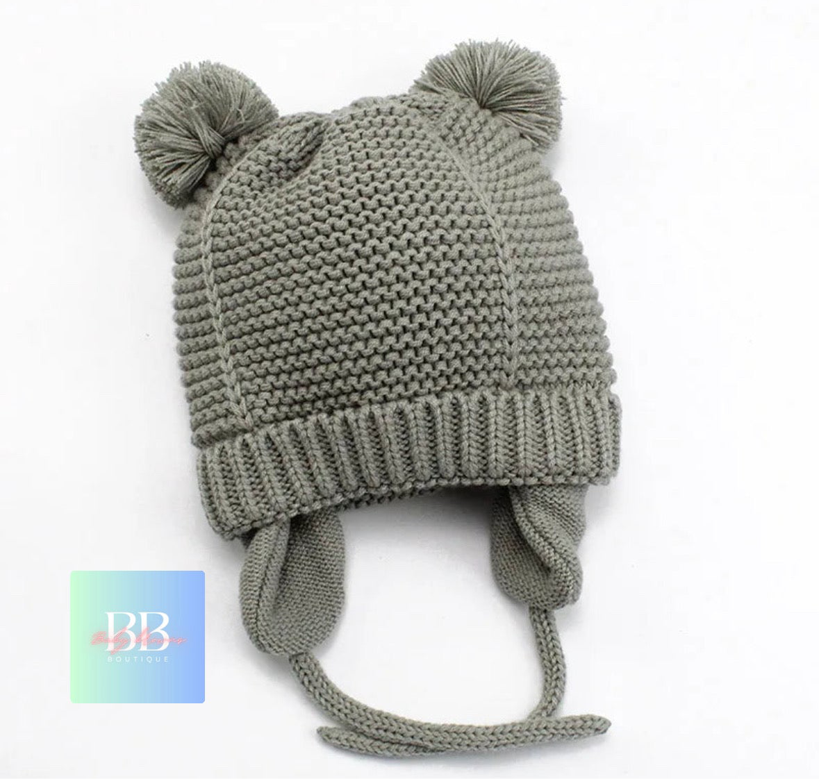 Baby/Toddler Autumn/Winter Knitted Hats with Bobble Design. One size, 4 colours.