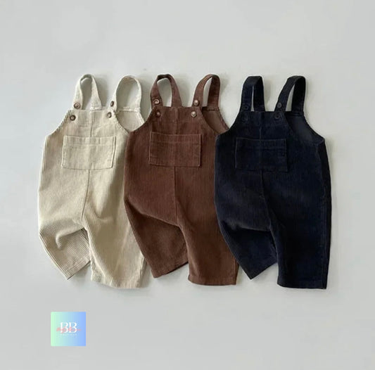 Baby/Toddler Cord Dungarees. 3 Colours, 3M-3Y