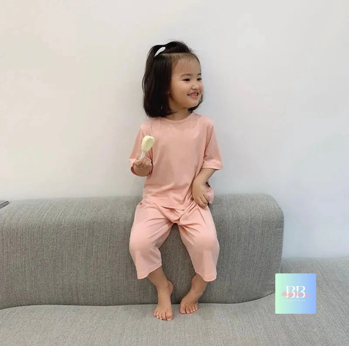 Kids Solid Colour Cotton Pyjamas, Unisex. 5 colours, 12M-6Y