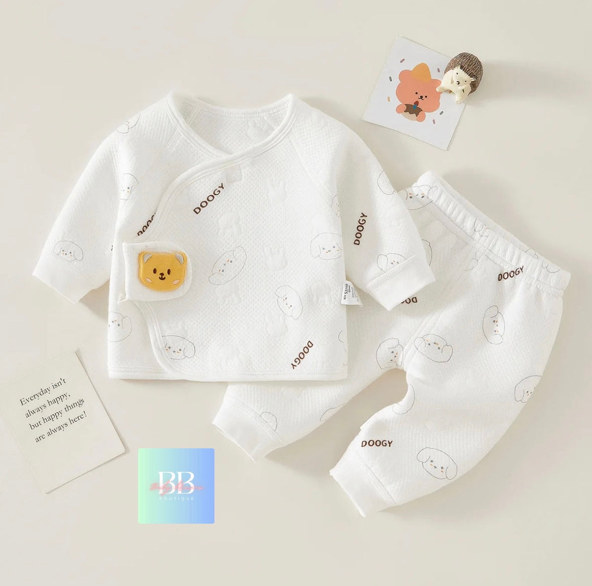 Baby/Toddler Pyjama Sets with Cartoon Bear print. 6 variations, Newborn-6M.