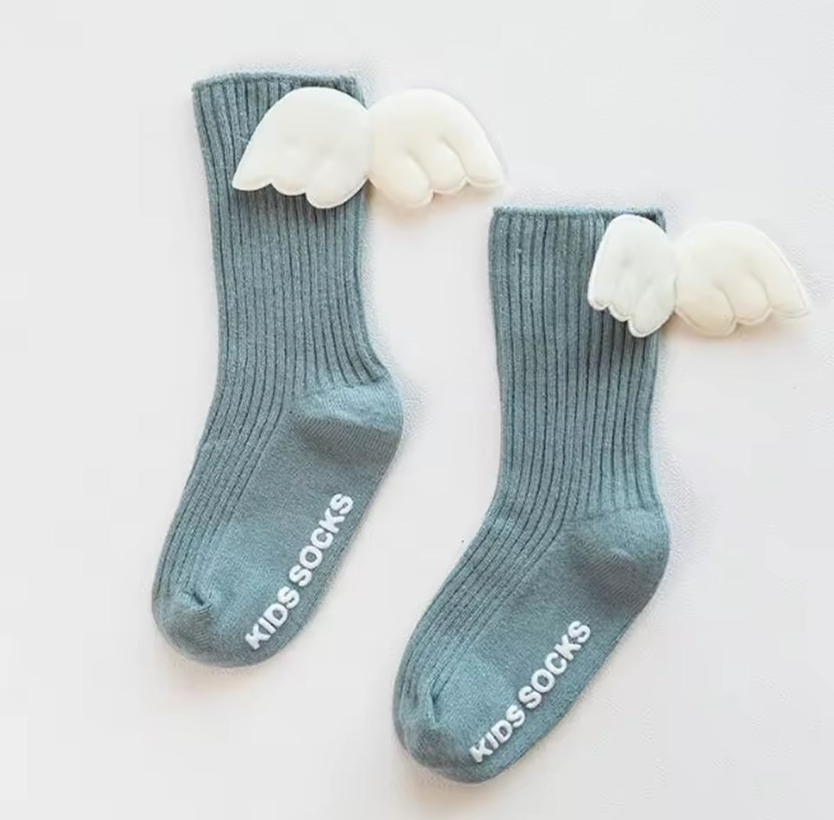 Baby/Toddler Girls Knee High Cotton Angel Wing Socks. 6 Colours, 1-3years.