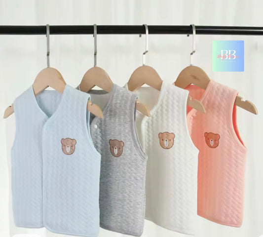Baby/Toddler cute soft cotton waistcoat/body warmers. 4 colours, 3-24moths.