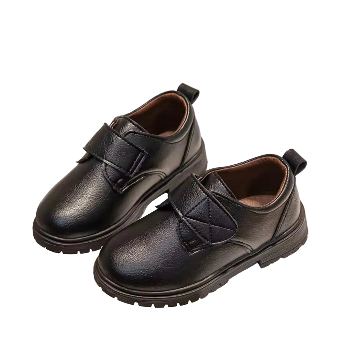 Kids Boys Leather Velcro Strap School Shoes. EU Size 25-38